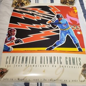 1996 Atlanta Olympics Baseball Poster Yamagata